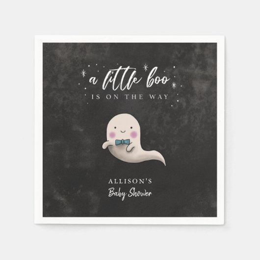 Little Boo Ghost met Bow Stropdas Baby shower Servet (Voorkant)