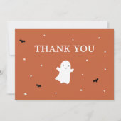Little Boo Ghost Oranje Baby shower Bedankt (Voorkant)