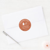 Little Boo Ghost Oranje Baby shower Bedankt Ronde Sticker (Envelop)