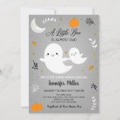 Little Boo Ghost Pumpkin Gold Baby shower Kaart (Voorkant)