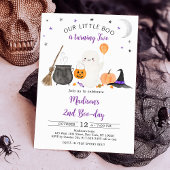Little Boo Ghost Pumpkin Halloween 2e verjaardag Kaart