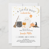 Little Boo Ghost Pumpkin Halloween Baby shower Kaart (Voorkant)
