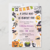 Little Boo Ghost Pumpkin Halloween Baby shower Kaart (Voorkant)