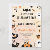Little Boo Ghost Pumpkin Halloween Baby shower Kaart (Voorkant)