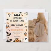 Little Boo Ghost Pumpkin Halloween Baby shower Kaart (Voorkant)