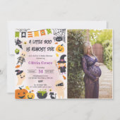 Little Boo Ghost Pumpkin Halloween Baby shower Kaart (Voorkant)
