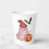 Little Boo Ghost Pumpkin Halloween Baby shower Papieren Bekers (Voorkant)