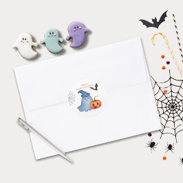 Little Boo Ghost Pumpkin Halloween Baby shower Ronde Sticker