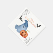 Little Boo Ghost Pumpkin Halloween Baby shower Servet (Hoek)