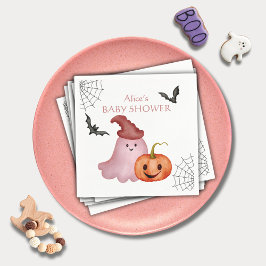 Little Boo Ghost Pumpkin Halloween Baby shower Servet