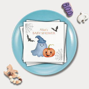 Little Boo Ghost Pumpkin Halloween Baby shower Servet