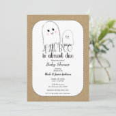 Little BOO Ghost Rustic Halloween Baby shower Kaart (Staand voorkant)