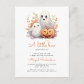 Little Boo Ghosts Pumpkin Herfst Baby shower Briefkaart (Voorkant)