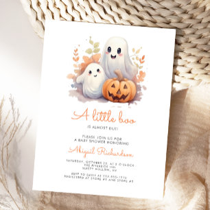 Little Boo Ghosts Pumpkin Herfst Baby shower Briefkaart