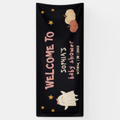 Little Boo Girl Halloween Baby shower Welkom Spandoek (Verticaal)