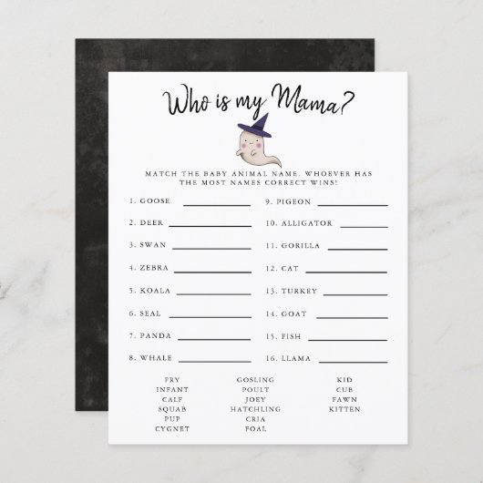 Little Boo Girl, mijn Baby shower Game (Voorkant / Achterkant)