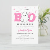 Little Boo Girl Schattige Ghost Halloween Baby sho Kaart (Staand voorkant)