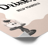 Little Boo Gothic Baby shower Drinken Sign Poster (Hoek)