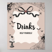 Little Boo Gothic Baby shower Drinken Sign Poster (Voorkant)