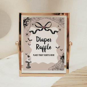Little Boo Gothic Baby shower Luier Raffle Sign Poster