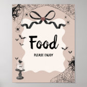 Little Boo Gothic Baby shower Voedselbord Poster (Voorkant)