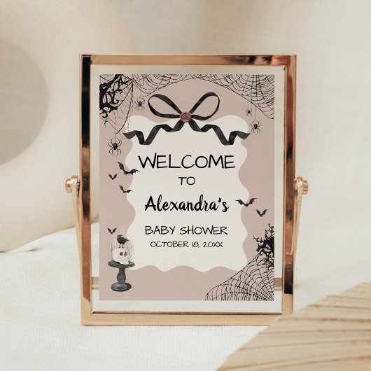 Little Boo Gothic Baby Shower Welcome Sign Poster