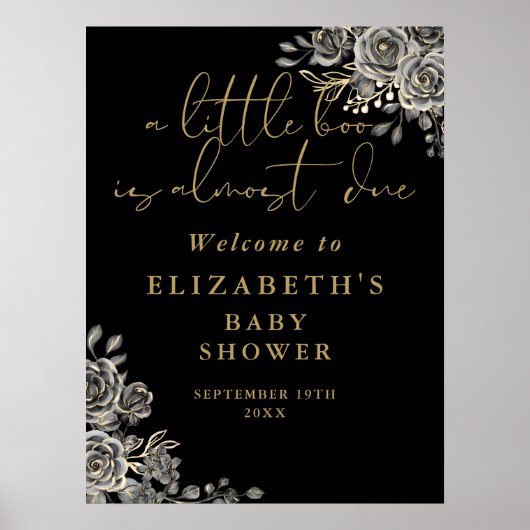 Little Boo Gothic Baby shower Welkomstbord Poster (Voorkant)