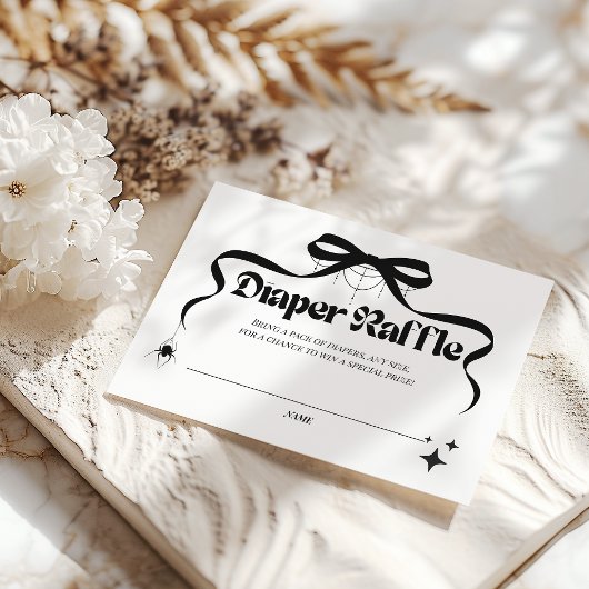 Little Boo Gothic Halloween Baby shower Luier Informatiekaartje