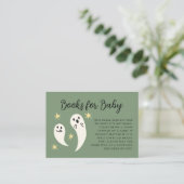 Little Boo Green Baby shower Boek aanvragen Informatiekaartje (Staand voorkant)
