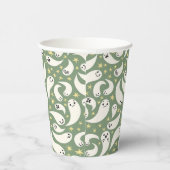 Little Boo Green Pattern Baby shower Papieren Bekers (Rechts)