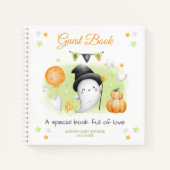 Little Boo Green Sinaasappel Baby shower Gastenboe Notitieboek (Voorkant)