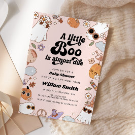 Little Boo Groovy Halloween Ghost Baby shower Kaart