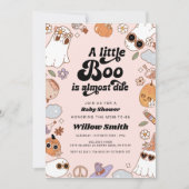 Little Boo Groovy Halloween Ghost Baby shower Kaart (Voorkant)