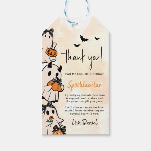 Little Boo Halloween 1e verjaardag Cadeaulabel (Voorkant)