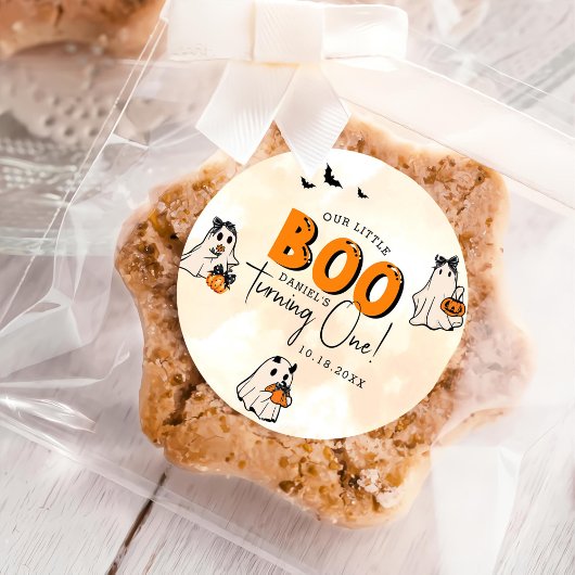 Little Boo Halloween 1e verjaardag Ronde Sticker