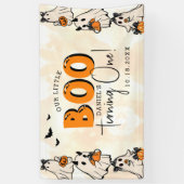 Little Boo Halloween 1e verjaardag Spandoek (Verticaal)