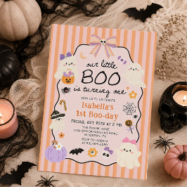 Little Boo Halloween 1e verjaardagsuitnodiging Kaart