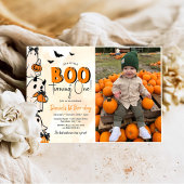 Little Boo Halloween 1st Birthday Foto Kaart