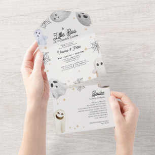 Little Boo Halloween Baby shower All One nodigt ui All In One Uitnodiging