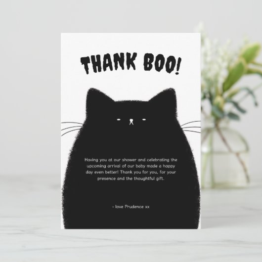 Little Boo Halloween Baby shower Bedankkaart (Staand voorkant)