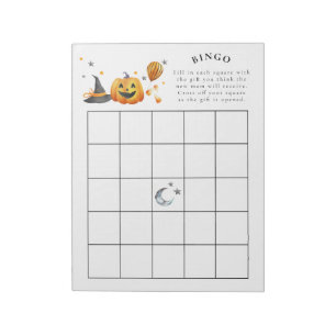 Little Boo Halloween Baby shower Bingo Game Notitieblok