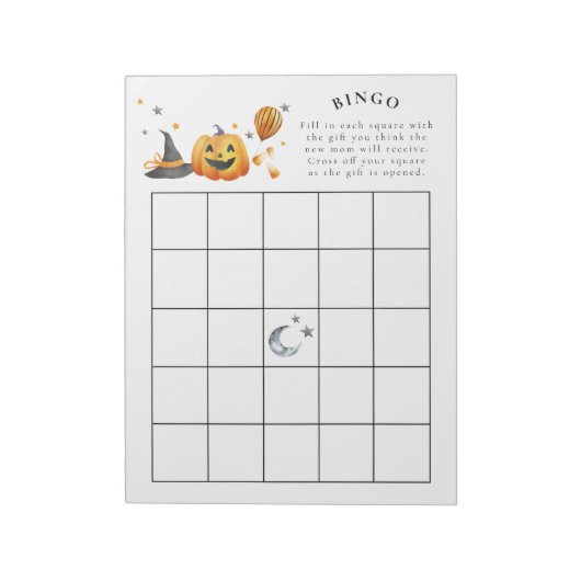 Little Boo Halloween Baby shower Bingo Game Notitieblok (Linkerzijde)