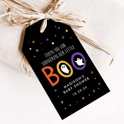 Little Boo Halloween Baby shower Cadeaulabel