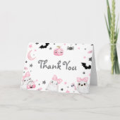Little Boo Halloween Baby shower Dank je kaart (Voorkant)