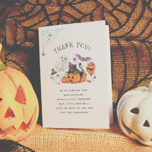 Little Boo Halloween Baby shower Dank je kaart
