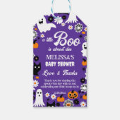 Little boo Halloween baby shower dank je wel gunst Cadeaulabel (Voorkant)