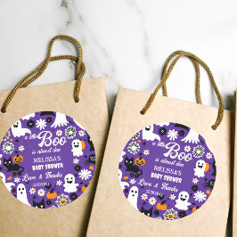 Little boo Halloween baby shower dank je wel gunst Ronde Sticker