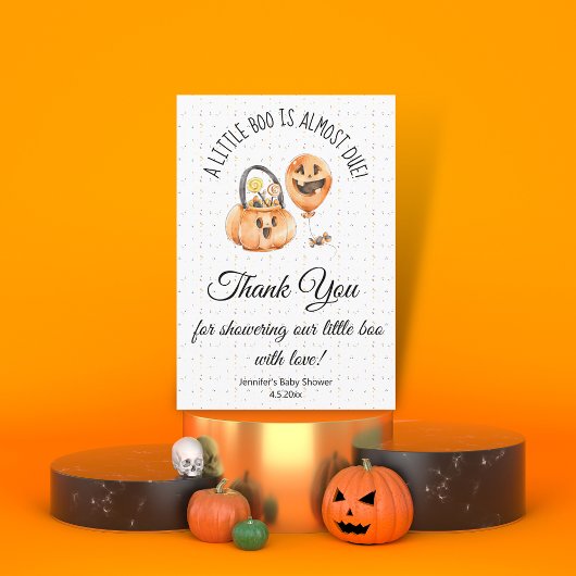 Little Boo, Halloween baby shower Dank je wel Kaart