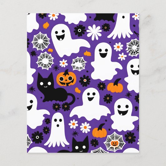 Little boo Halloween baby shower dank u kaart (Achterkant)