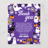 Little boo Halloween baby shower dank u kaart (Voorkant)